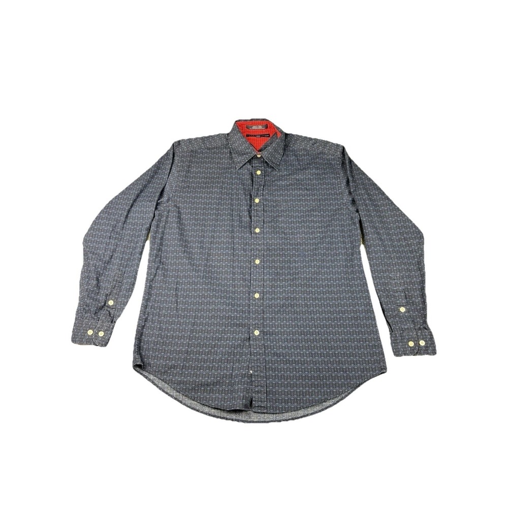 Y2K Tommy Hilfiger Shirt Anchors All Over Print Blue Medium Vintage